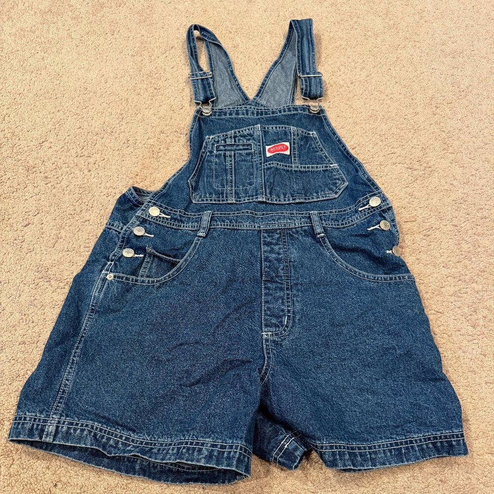 Old Navy Revolt Y2K Denim Overall Shorts Womens Medium